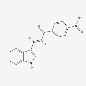 molecular formula C17H12N2O3 B3884141 3-(1H-indol-3-yl)-1-(4-nitrophenyl)prop-2-en-1-one 