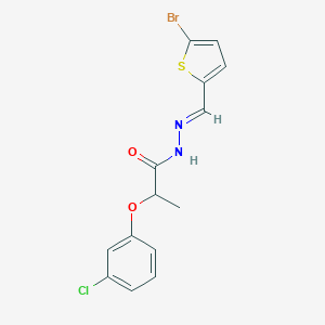 molecular formula C14H12BrClN2O2S B388420 N'-[(E)-(5-bromothiophen-2-yl)methylidene]-2-(3-chlorophenoxy)propanehydrazide 
