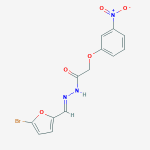 molecular formula C13H10BrN3O5 B388424 N'-[(5-bromo-2-furyl)methylene]-2-{3-nitrophenoxy}acetohydrazide 