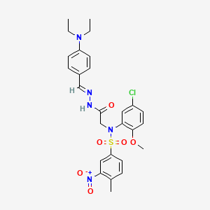 molecular formula C27H30ClN5O6S B3884266 N-(5-chloro-2-methoxyphenyl)-N-(2-{2-[4-(diethylamino)benzylidene]hydrazino}-2-oxoethyl)-4-methyl-3-nitrobenzenesulfonamide 