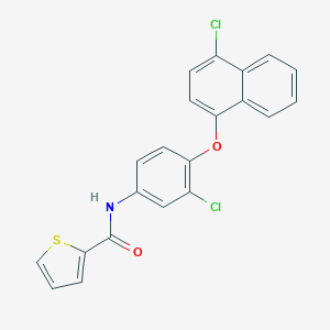 molecular formula C21H13Cl2NO2S B388428 N-{3-chloro-4-[(4-chloronaphthalen-1-yl)oxy]phenyl}thiophene-2-carboxamide 