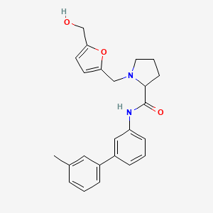 molecular formula C24H26N2O3 B3884296 1-{[5-(hydroxymethyl)-2-furyl]methyl}-N-(3'-methyl-3-biphenylyl)prolinamide 