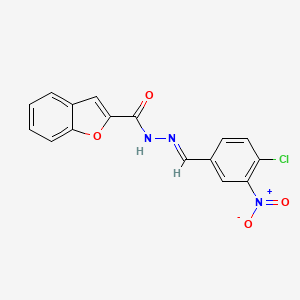molecular formula C16H10ClN3O4 B3884326 N-[(E)-(4-chloro-3-nitrophenyl)methylideneamino]-1-benzofuran-2-carboxamide 