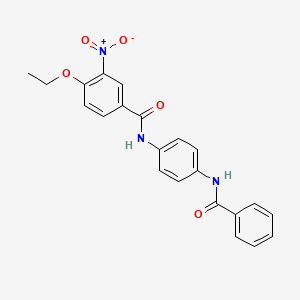 molecular formula C22H19N3O5 B3884381 N-(4-benzamidophenyl)-4-ethoxy-3-nitrobenzamide 