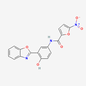 molecular formula C18H11N3O6 B3884413 N-[3-(1,3-benzoxazol-2-yl)-4-hydroxyphenyl]-5-nitrofuran-2-carboxamide 
