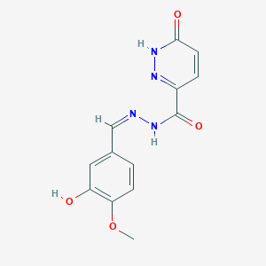 molecular formula C13H12N4O4 B3884429 N'-(3-hydroxy-4-methoxybenzylidene)-6-oxo-1,6-dihydro-3-pyridazinecarbohydrazide 