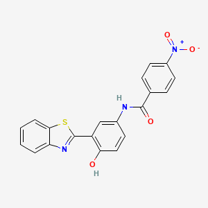 molecular formula C20H13N3O4S B3884444 N-[3-(1,3-benzothiazol-2-yl)-4-hydroxyphenyl]-4-nitrobenzamide 