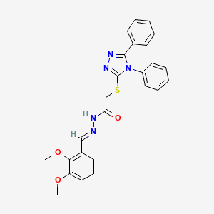 molecular formula C25H23N5O3S B3884464 N'-[(E)-(2,3-dimethoxyphenyl)methylidene]-2-[(4,5-diphenyl-4H-1,2,4-triazol-3-yl)sulfanyl]acetohydrazide 