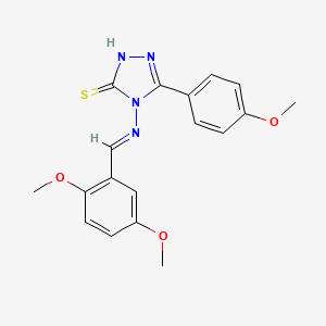 molecular formula C18H18N4O3S B3884565 4-{[(E)-(2,5-dimethoxyphenyl)methylidene]amino}-5-(4-methoxyphenyl)-4H-1,2,4-triazole-3-thiol 