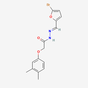 molecular formula C15H15BrN2O3 B3884695 N'-[(E)-(5-bromofuran-2-yl)methylidene]-2-(3,4-dimethylphenoxy)acetohydrazide 