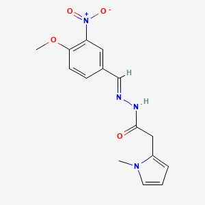 molecular formula C15H16N4O4 B3884699 N-[(E)-(4-methoxy-3-nitrophenyl)methylideneamino]-2-(1-methylpyrrol-2-yl)acetamide 