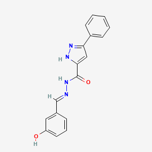 molecular formula C17H14N4O2 B3884729 N'-(3-hydroxybenzylidene)-3-phenyl-1H-pyrazole-5-carbohydrazide 