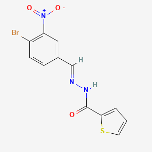 molecular formula C12H8BrN3O3S B3884767 N-[(E)-(4-bromo-3-nitrophenyl)methylideneamino]thiophene-2-carboxamide 