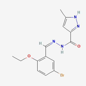molecular formula C14H15BrN4O2 B3884777 N'-[(Z)-(5-bromo-2-ethoxyphenyl)methylidene]-3-methyl-1H-pyrazole-5-carbohydrazide 