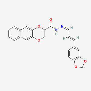 molecular formula C23H18N2O5 B3884797 N'-[3-(1,3-benzodioxol-5-yl)-2-propen-1-ylidene]-2,3-dihydronaphtho[2,3-b][1,4]dioxine-2-carbohydrazide 