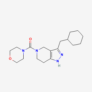 molecular formula C18H28N4O2 B3884876 3-(cyclohexylmethyl)-5-(morpholin-4-ylcarbonyl)-4,5,6,7-tetrahydro-1H-pyrazolo[4,3-c]pyridine 
