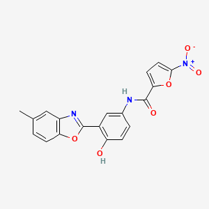 molecular formula C19H13N3O6 B3884892 N-[4-hydroxy-3-(5-methyl-1,3-benzoxazol-2-yl)phenyl]-5-nitrofuran-2-carboxamide 