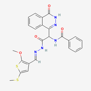 molecular formula C24H21N5O4S2 B3884906 N-({N'-[(E)-[2-METHOXY-5-(METHYLSULFANYL)THIOPHEN-3-YL]METHYLIDENE]HYDRAZINECARBONYL}(4-OXO-3,4-DIHYDROPHTHALAZIN-1-YL)METHYL)BENZAMIDE 