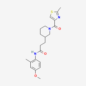 molecular formula C21H27N3O3S B3884979 N-(4-methoxy-2-methylphenyl)-3-{1-[(2-methyl-1,3-thiazol-4-yl)carbonyl]-3-piperidinyl}propanamide 