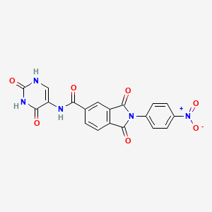 molecular formula C19H11N5O7 B3884984 N-(2,4-dioxo-1,2,3,4-tetrahydro-5-pyrimidinyl)-2-(4-nitrophenyl)-1,3-dioxo-5-isoindolinecarboxamide 