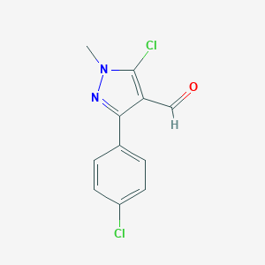 molecular formula C11H8Cl2N2O B038850 5-Chloro-3-(4-chlorophenyl)-1-methyl-1h-pyrazole-4-carboxaldehyde CAS No. 117007-78-0