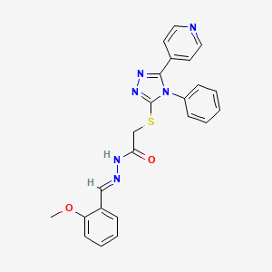 molecular formula C23H20N6O2S B3885015 N-[(E)-(2-methoxyphenyl)methylideneamino]-2-[(4-phenyl-5-pyridin-4-yl-1,2,4-triazol-3-yl)sulfanyl]acetamide 