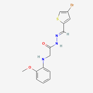 molecular formula C14H14BrN3O2S B3885061 N-[(E)-(4-bromothiophen-2-yl)methylideneamino]-2-(2-methoxyanilino)acetamide 