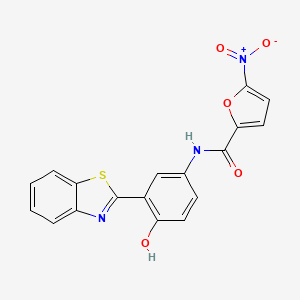 molecular formula C18H11N3O5S B3885135 N-(3-(Benzo[d]thiazol-2-yl)-4-hydroxyphenyl)-5-nitrofuran-2-carboxamide 