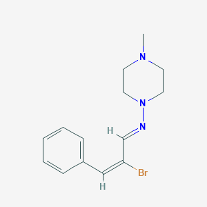 molecular formula C14H18BrN3 B3885146 N-(2-bromo-3-phenyl-2-propen-1-ylidene)-4-methyl-1-piperazinamine 