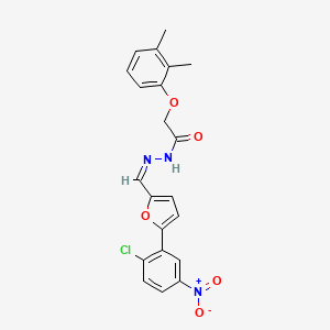 molecular formula C21H18ClN3O5 B3885156 N'-{(Z)-[5-(2-chloro-5-nitrophenyl)furan-2-yl]methylidene}-2-(2,3-dimethylphenoxy)acetohydrazide 