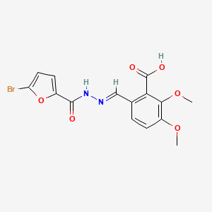 molecular formula C15H13BrN2O6 B3885216 6-[(E)-[(5-bromofuran-2-carbonyl)hydrazinylidene]methyl]-2,3-dimethoxybenzoic acid 