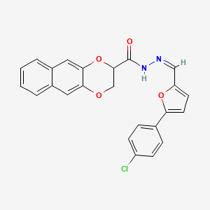 molecular formula C24H17ClN2O4 B3885236 N'-{[5-(4-chlorophenyl)-2-furyl]methylene}-2,3-dihydronaphtho[2,3-b][1,4]dioxine-2-carbohydrazide 