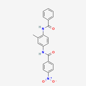 molecular formula C21H17N3O4 B3885400 N-(4-benzamido-3-methylphenyl)-4-nitrobenzamide 