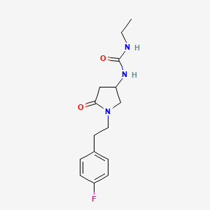 molecular formula C15H20FN3O2 B3885473 N-ethyl-N'-{1-[2-(4-fluorophenyl)ethyl]-5-oxo-3-pyrrolidinyl}urea 