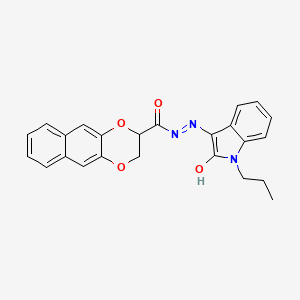 molecular formula C24H21N3O4 B3885480 N-(2-hydroxy-1-propylindol-3-yl)imino-2,3-dihydrobenzo[g][1,4]benzodioxine-3-carboxamide 
