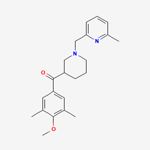 molecular formula C22H28N2O2 B3885486 (4-methoxy-3,5-dimethylphenyl){1-[(6-methyl-2-pyridinyl)methyl]-3-piperidinyl}methanone 