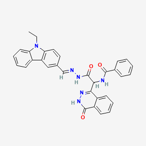 molecular formula C32H26N6O3 B3885554 N-({N'-[(E)-(9-ETHYL-9H-CARBAZOL-3-YL)METHYLIDENE]HYDRAZINECARBONYL}(4-OXO-3,4-DIHYDROPHTHALAZIN-1-YL)METHYL)BENZAMIDE 