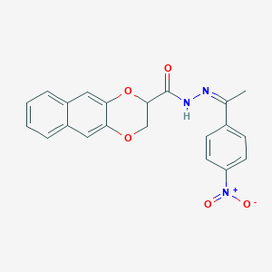 molecular formula C21H17N3O5 B3885557 N-[(Z)-1-(4-nitrophenyl)ethylideneamino]-2,3-dihydrobenzo[g][1,4]benzodioxine-3-carboxamide 