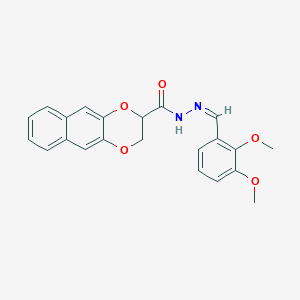 molecular formula C22H20N2O5 B3885604 N-[(Z)-(2,3-dimethoxyphenyl)methylideneamino]-2,3-dihydrobenzo[g][1,4]benzodioxine-3-carboxamide 