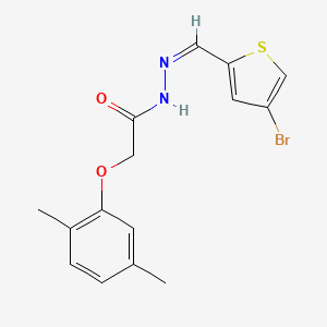 molecular formula C15H15BrN2O2S B3885609 N-[(Z)-(4-bromothiophen-2-yl)methylideneamino]-2-(2,5-dimethylphenoxy)acetamide 