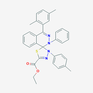 molecular formula C33H30N4O2S B388565 ethyl 4-(2,5-dimethylphenyl)-3'-(4-methylphenyl)-2-phenyl-2H,3'H-spiro[phthalazine-1,2'-[1,3,4]thiadiazole]-5'-carboxylate 