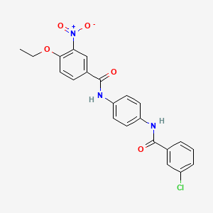 molecular formula C22H18ClN3O5 B3885682 N-[4-(3-Chlorobenzamido)phenyl]-4-ethoxy-3-nitrobenzamide 