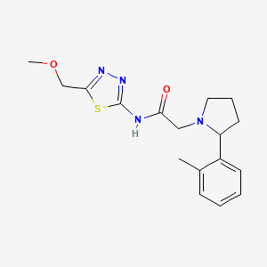 molecular formula C17H22N4O2S B3885714 N-[5-(methoxymethyl)-1,3,4-thiadiazol-2-yl]-2-[2-(2-methylphenyl)pyrrolidin-1-yl]acetamide 
