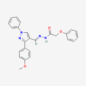 molecular formula C25H22N4O3 B3885720 N'-{[3-(4-methoxyphenyl)-1-phenyl-1H-pyrazol-4-yl]methylene}-2-phenoxyacetohydrazide 