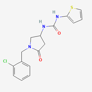 molecular formula C16H16ClN3O2S B3885750 N-[1-(2-chlorobenzyl)-5-oxo-3-pyrrolidinyl]-N'-2-thienylurea 