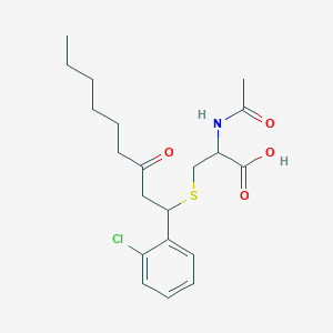 molecular formula C20H27ClNO4S- B038858 2-(N-Acetylamino)-3-(1-(2-chlorophenyl)-3-oxononylthio)propionate CAS No. 115887-23-5