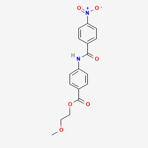 molecular formula C17H16N2O6 B3885801 2-methoxyethyl 4-[(4-nitrobenzoyl)amino]benzoate 