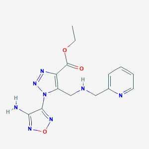molecular formula C14H16N8O3 B388583 Ethyl 1-(4-amino-1,2,5-oxadiazol-3-yl)-5-[(pyridin-2-ylmethylamino)methyl]triazole-4-carboxylate CAS No. 296791-97-4