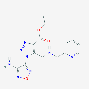 B388583 Ethyl 1-(4-amino-1,2,5-oxadiazol-3-yl)-5-[(pyridin-2-ylmethylamino)methyl]triazole-4-carboxylate CAS No. 296791-97-4