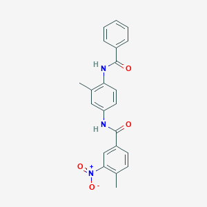 molecular formula C22H19N3O4 B3885846 N-(4-benzamido-3-methylphenyl)-4-methyl-3-nitrobenzamide 